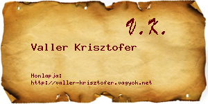 Valler Krisztofer névjegykártya